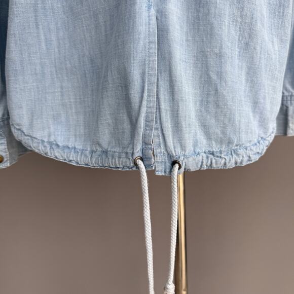 Womens Jack chambray jacket - blue - hooded - zip up - denim - cotton - size M - Picture 5 of 12